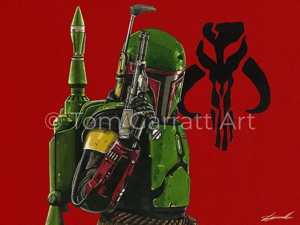 BOBA FETT - Pen Art Print