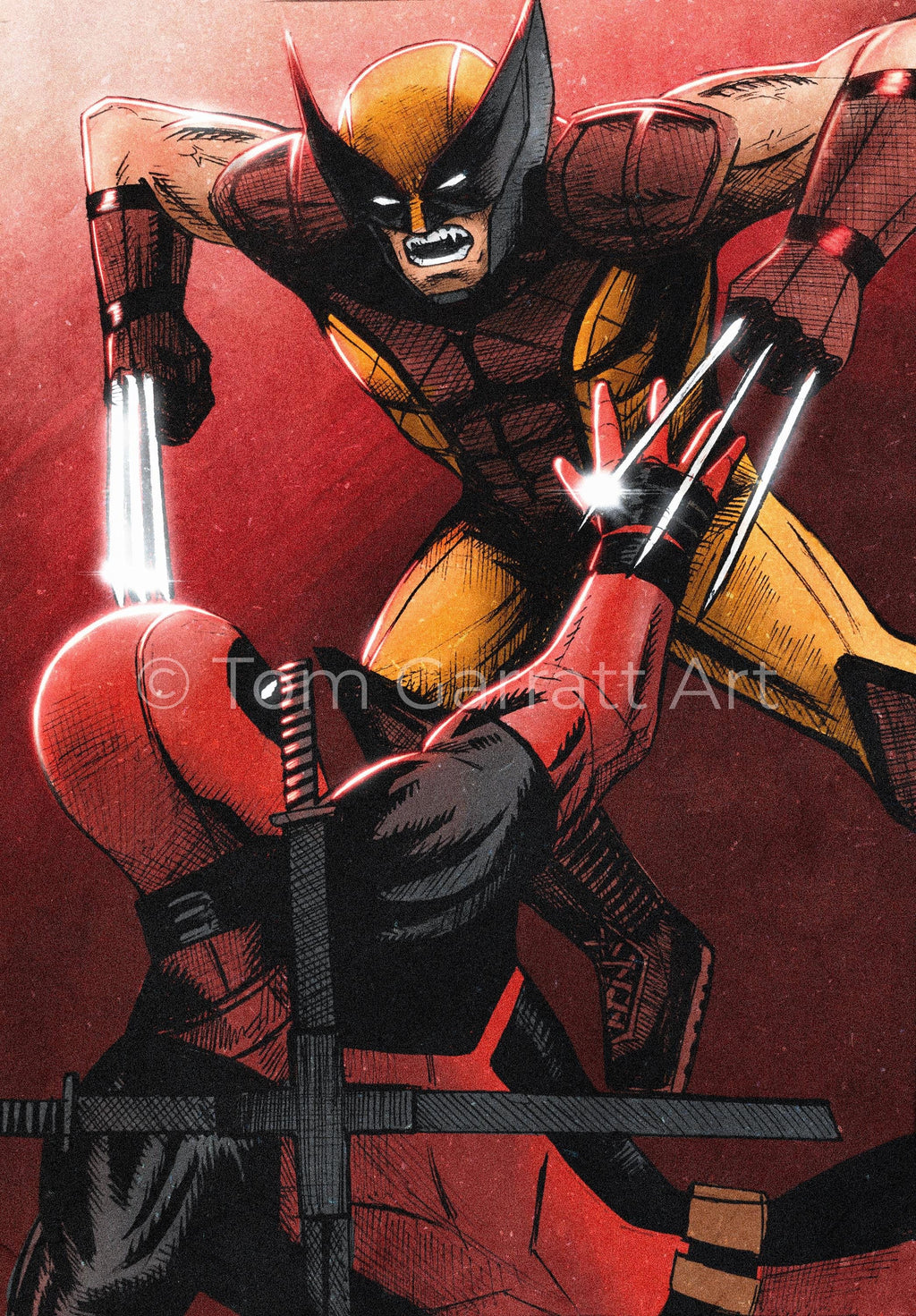 DEADPOOL & WOLVERINE - Pen Art Print