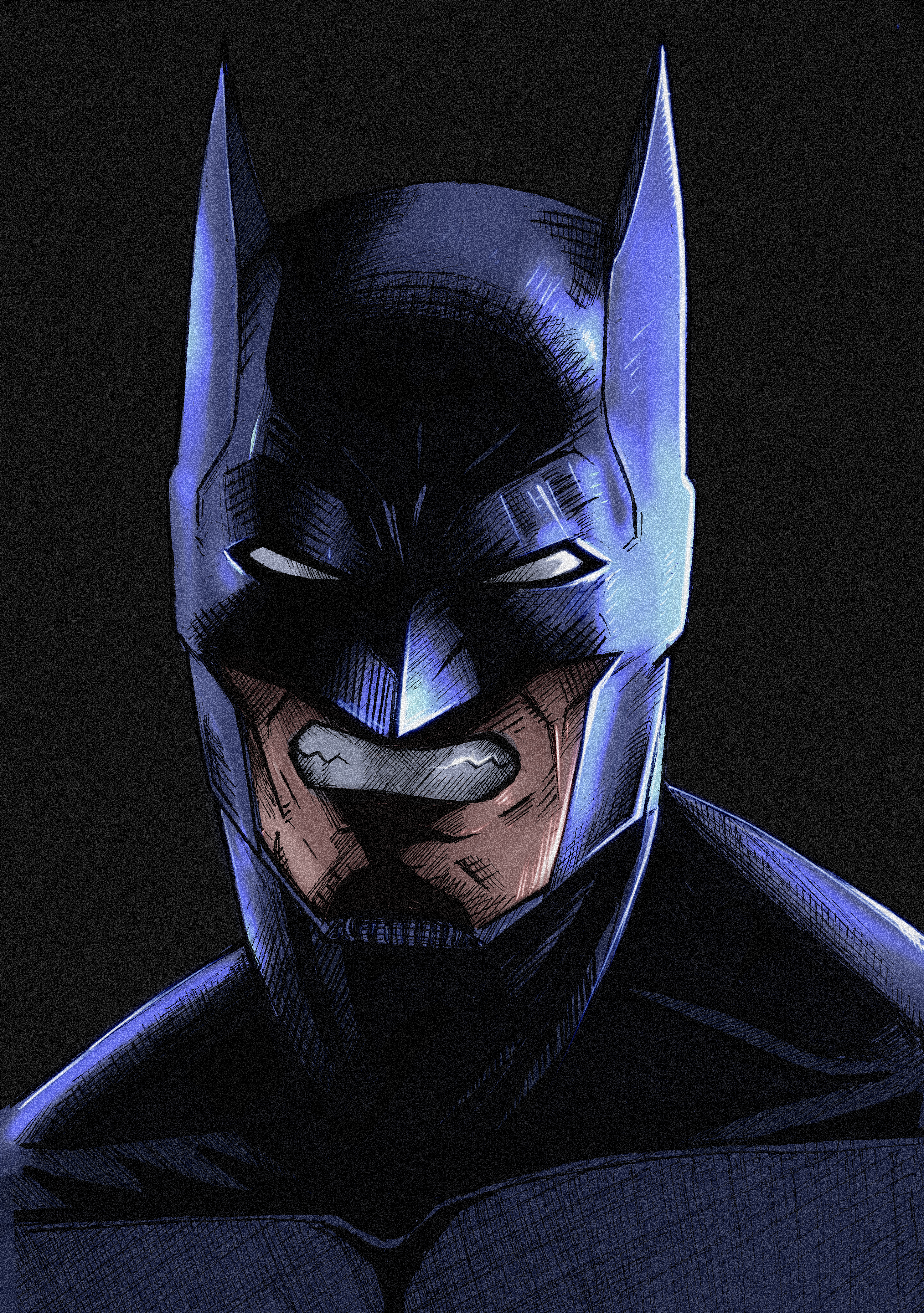 BATMAN PORTRAIT - Pen Art Print