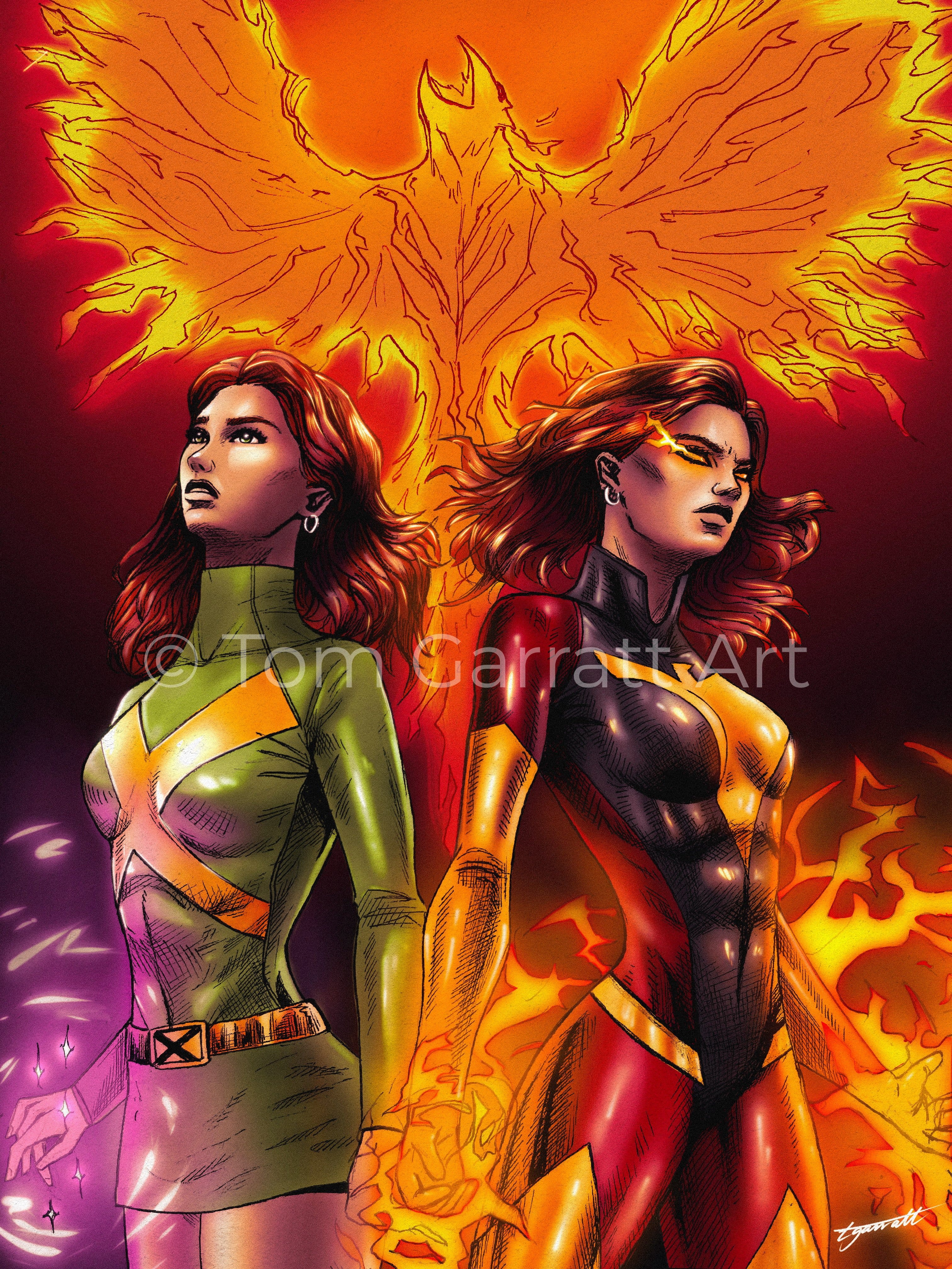 JEAN GREY PHOENIX - Pen Art Print
