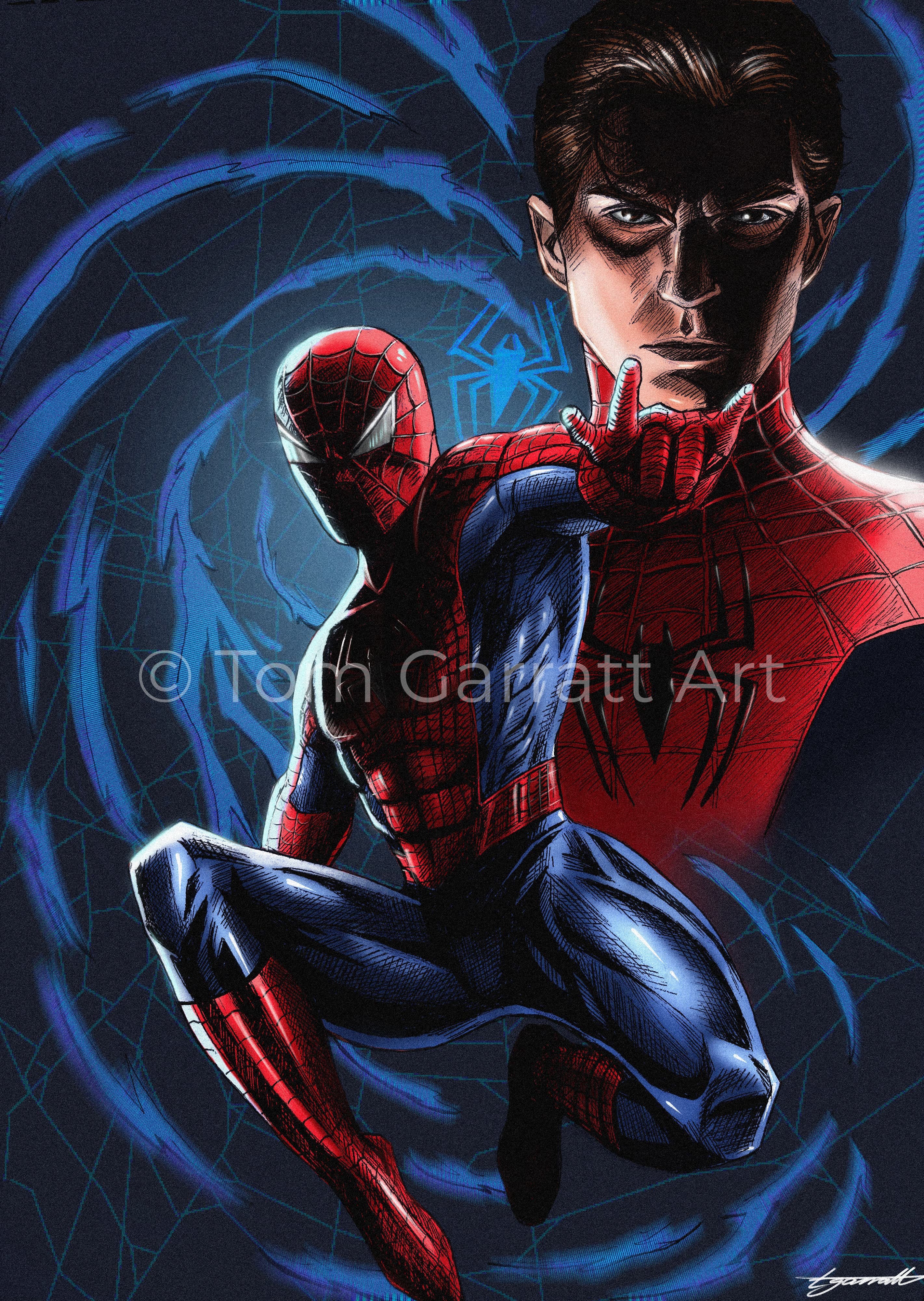 SPIDERMAN PETER PARKER - Pen Art Print