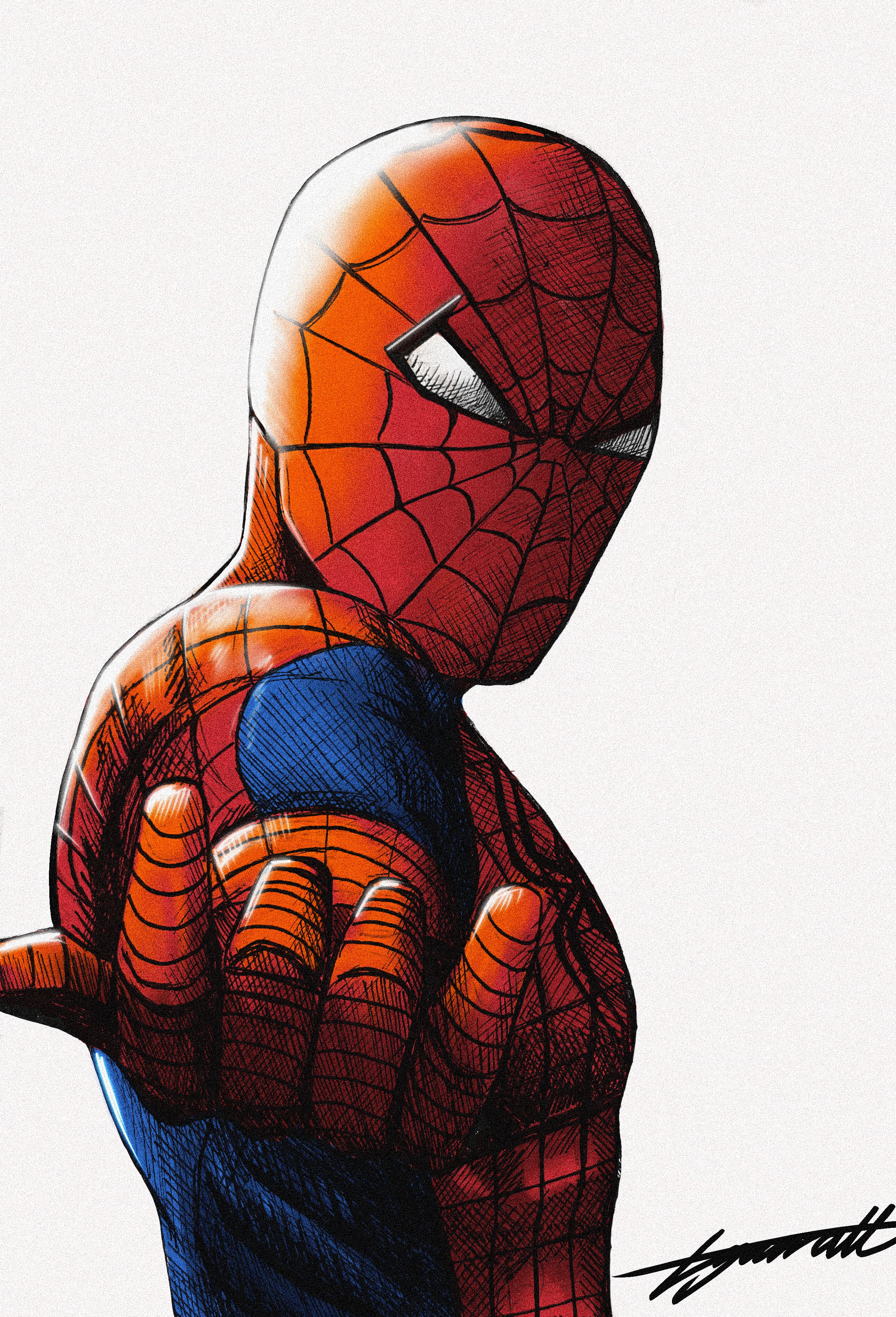 SPIDER-MAN - Pen Art Print