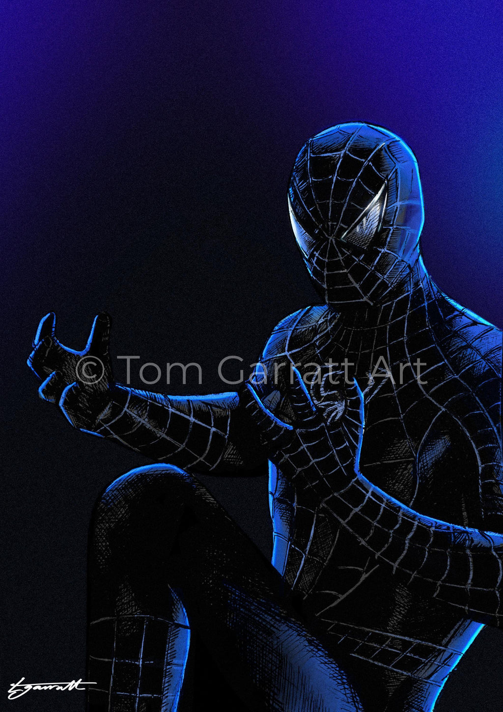 SYMBIOTE SPIDER-MAN - Pen Art Print