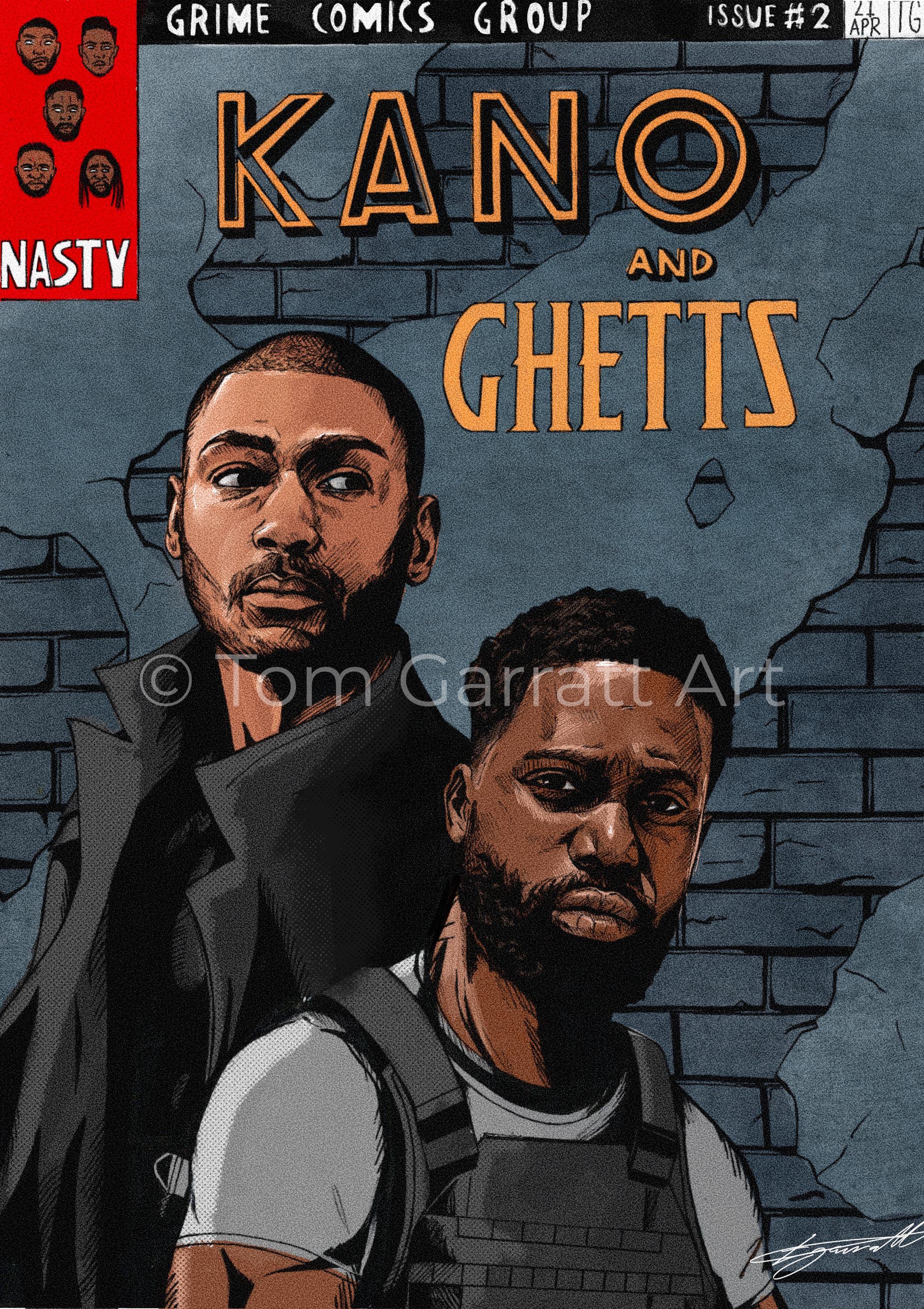 KANO & GHETTS COMIC - Pen Art Print